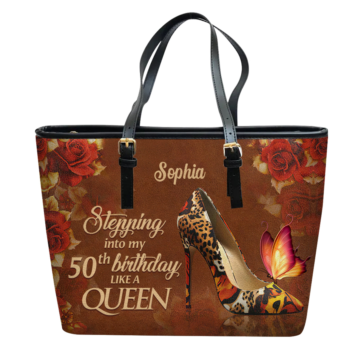 Personalized Leather Bucket Bag, Personalized 50th Birthday Gifts, 50th Gift Ideas For Her