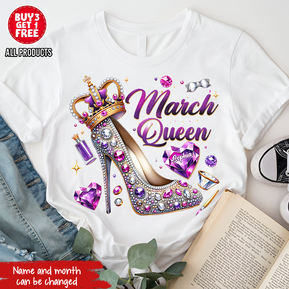 March Birthday Shirt, Custom Birthday Shirt, Queens was Born In March, March Birthday Shirts For Woman, March Birthday Gifts-YPT-ALK