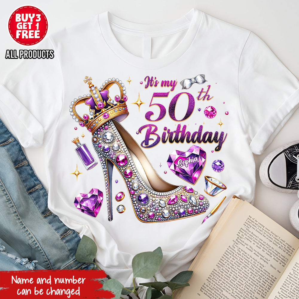 50th Birthday Shirts, Custom Birthday Shirts, Turning 50 Shirt, Gifts For Women Turning 50, 50 And Fabulous Shirt, 50th Birthday Shirts For Her-YPT-ALK