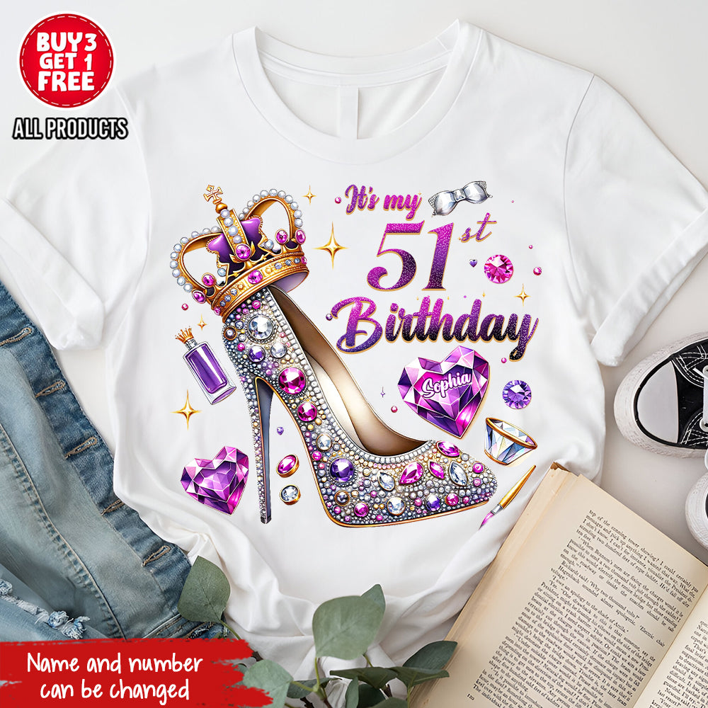 51st Birthday Shirts, Custom Birthday Shirts, Turning 51 Shirt, Gifts For Women Turning 51, 51 And Fabulous Shirt, 51st Birthday Shirts For Her-YPT-ALK