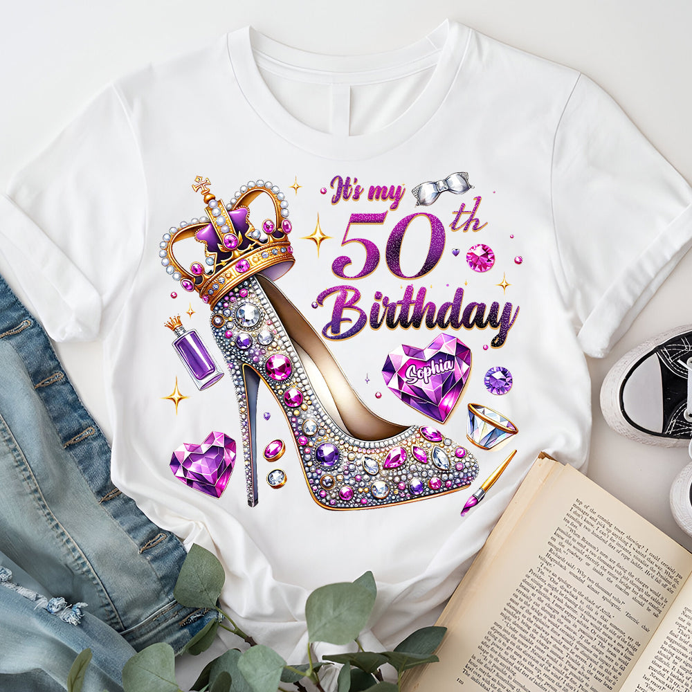 50th Birthday Shirts, Custom Birthday Shirts, Turning 50 Shirt, Gifts For Women Turning 50, 50 And Fabulous Shirt, 50th Birthday Shirts For Her-YPT-ALK