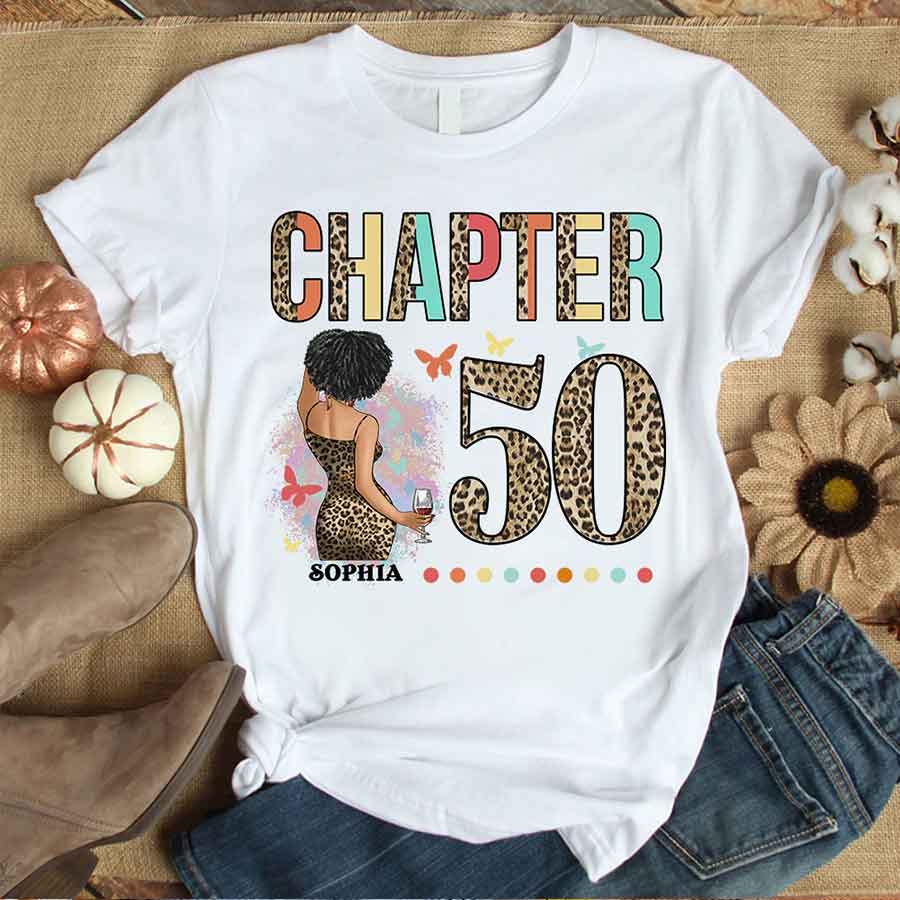 Chapter 50, 50th Birthday Unique T Shirt For Woman, Custom Birthday Shirt, Her Gifts For 50 Years Old , Turning 50 Birthday Cotton Shirt - YPT-HCT