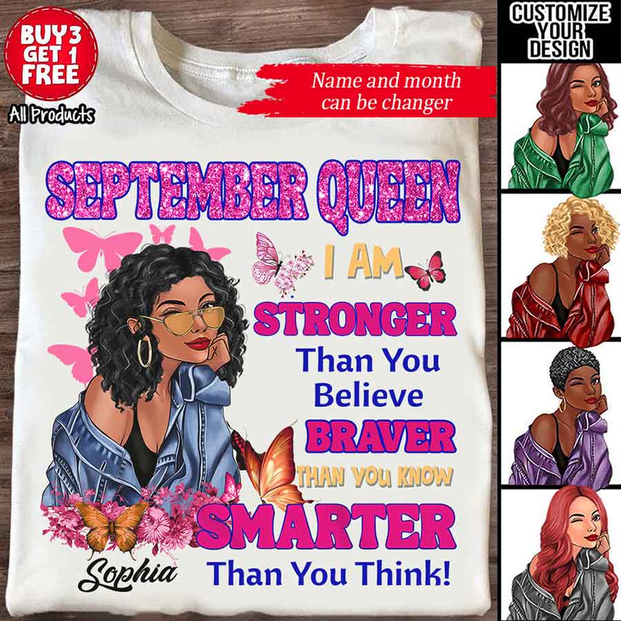 September Birthday Shirt, Custom Birthday Shirt, Queens Born In September, September Birthday Shirts For Woman, September Birthday Gifts, September Is My Birthday Month, Yep The Whole Month-YPT-HCT