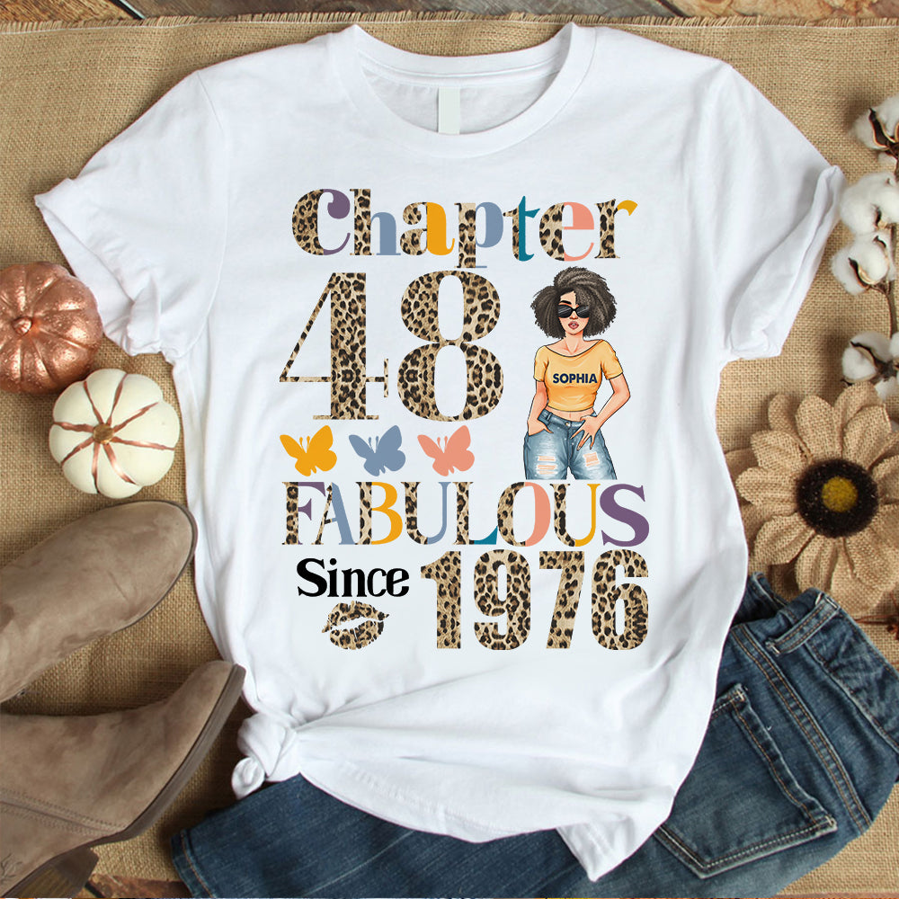 Chapter 48, Fabulous Since 1976 48th Birthday Unique T Shirt For Woman, Custom Birthday Shirt, Her Gifts For 48 Years Old , Turning 48 Birthday Cotton Shirt - YPT-HCT