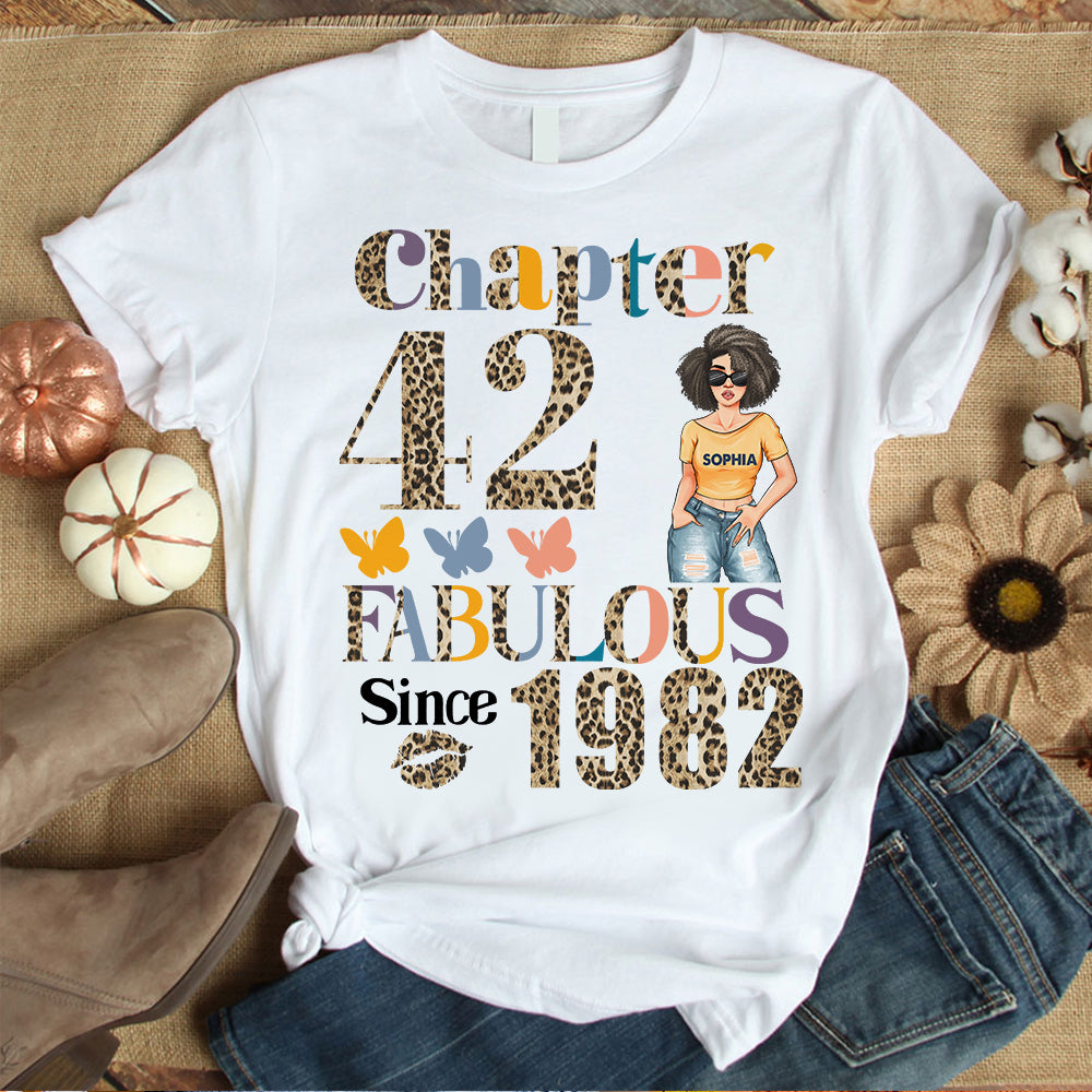 Chapter 42, Fabulous Since 1982 42nd Birthday Unique T Shirt For Woman, Custom Birthday Shirt, Her Gifts For 42 Years Old , Turning 42 Birthday Cotton Shirt - YPT-HCT