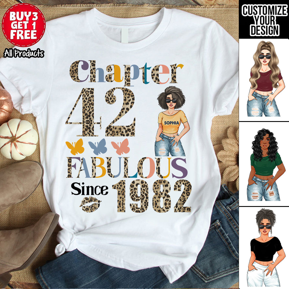 Chapter 42, Fabulous Since 1982 42nd Birthday Unique T Shirt For Woman, Custom Birthday Shirt, Her Gifts For 42 Years Old , Turning 42 Birthday Cotton Shirt - YPT-HCT