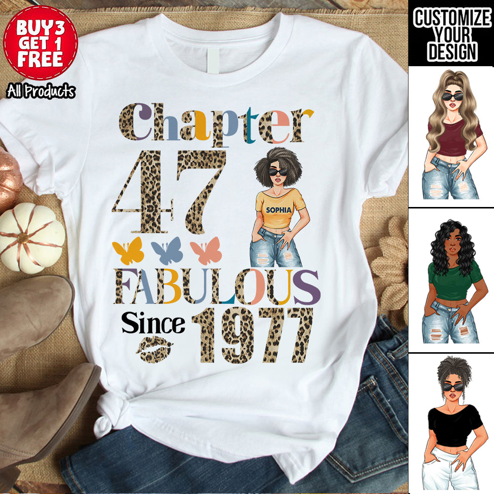 Chapter 47, Fabulous Since 1977 47th Birthday Unique T Shirt For Woman, Custom Birthday Shirt, Her Gifts For 47 Years Old , Turning 47 Birthday Cotton Shirt - YPT-HCT
