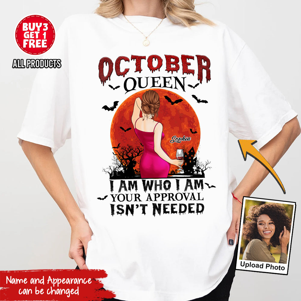 Personalized October Birthday Shirt, Custom Birthday Shirt, Queens are Born In October, October Birthday Shirts For Woman, October Birthday Gifts-YPT-TLQ