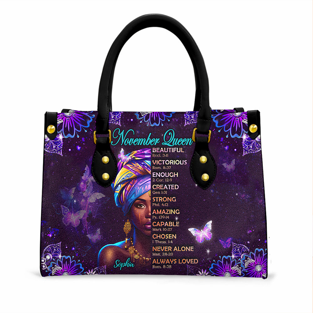 Personalized Leather Bag - November Birthday Gifts For November Queens, Queen Was Born In November