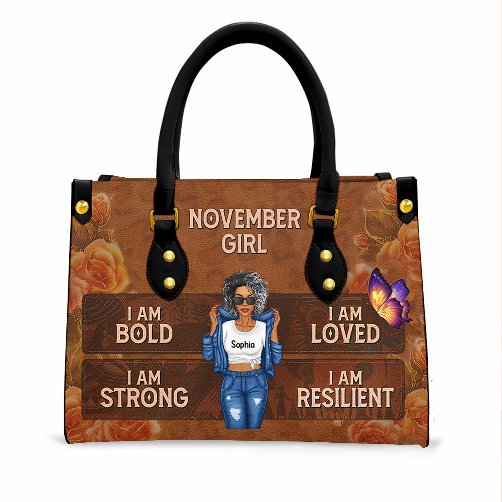 Personalized Leather Bag - November Birthday Gifts For November Queens, Queen Was Born In November
