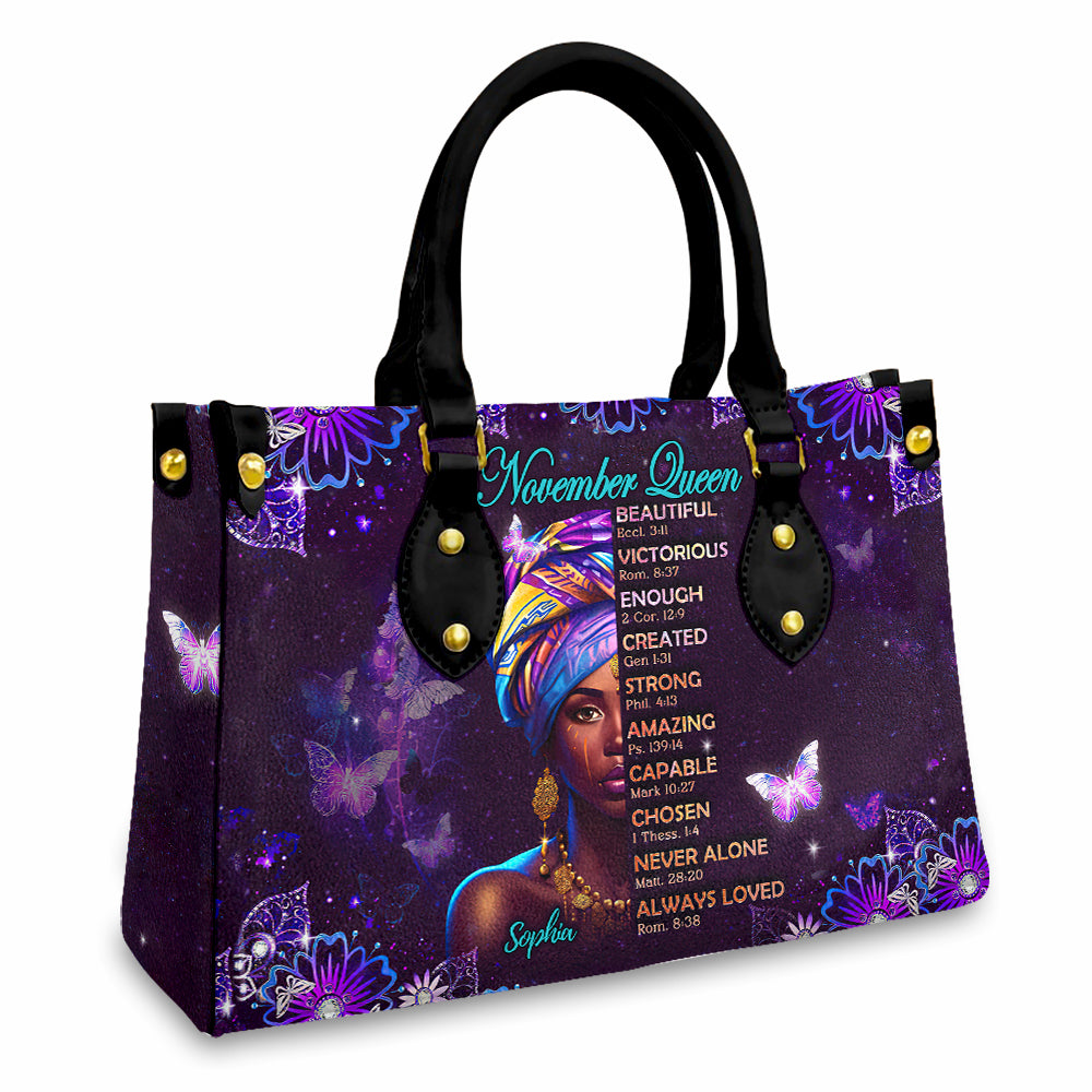 Personalized Leather Bag - November Birthday Gifts For November Queens, Queen Was Born In November