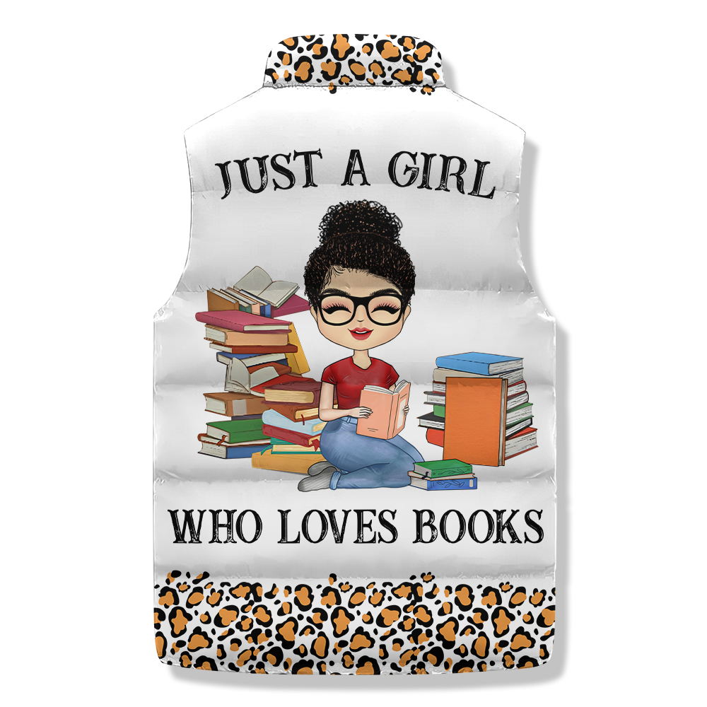Puffer Vest - Gift For Women, Denim Vest Book, Reading Lover