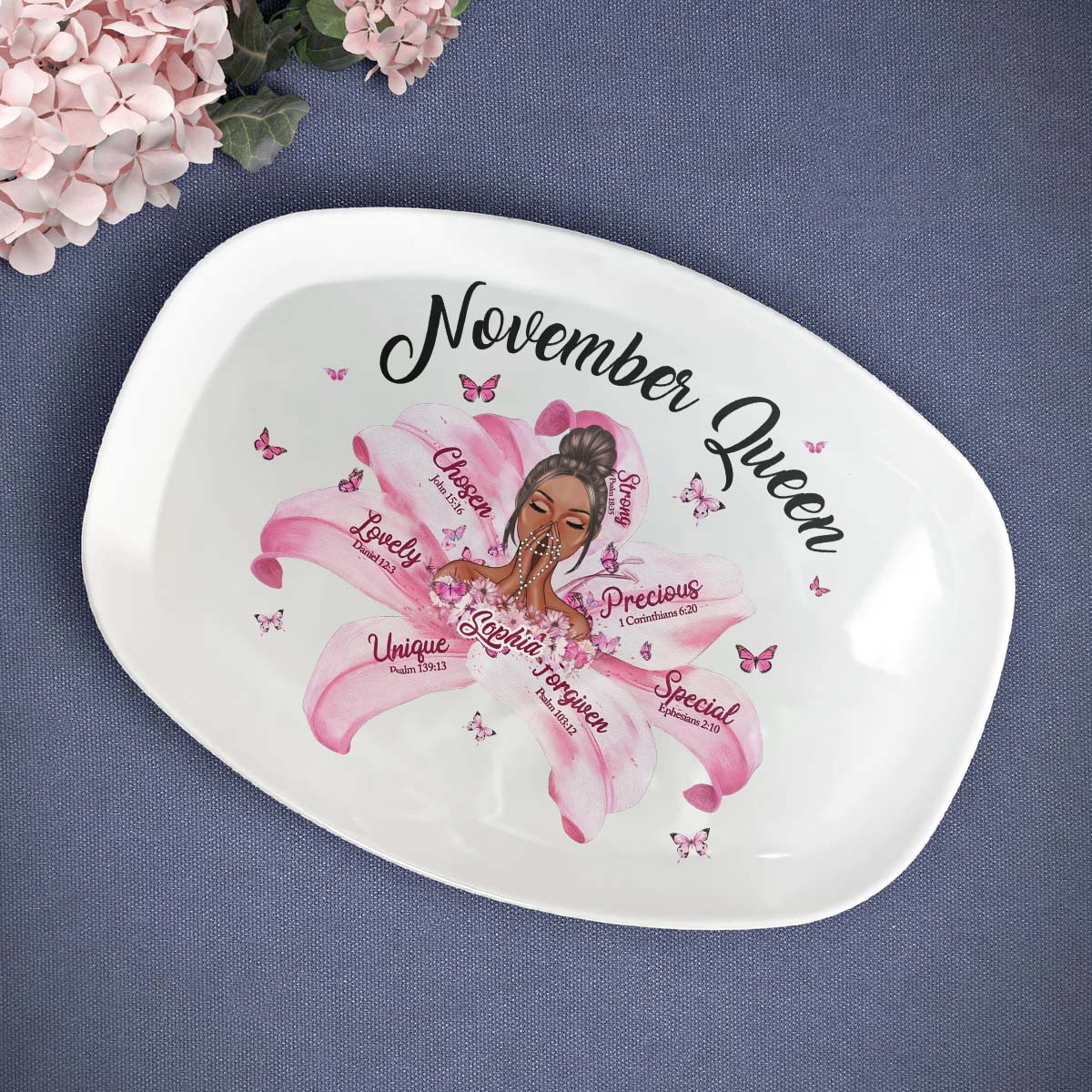 Personalized  Serving Platter, Custom Birthday Gifts For November Girls, November Gifts