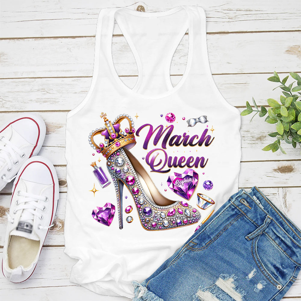 March Birthday Shirt, Custom Birthday Shirt, Queens was Born In March, March Birthday Shirts For Woman, March Birthday Gifts-YPT-ALK