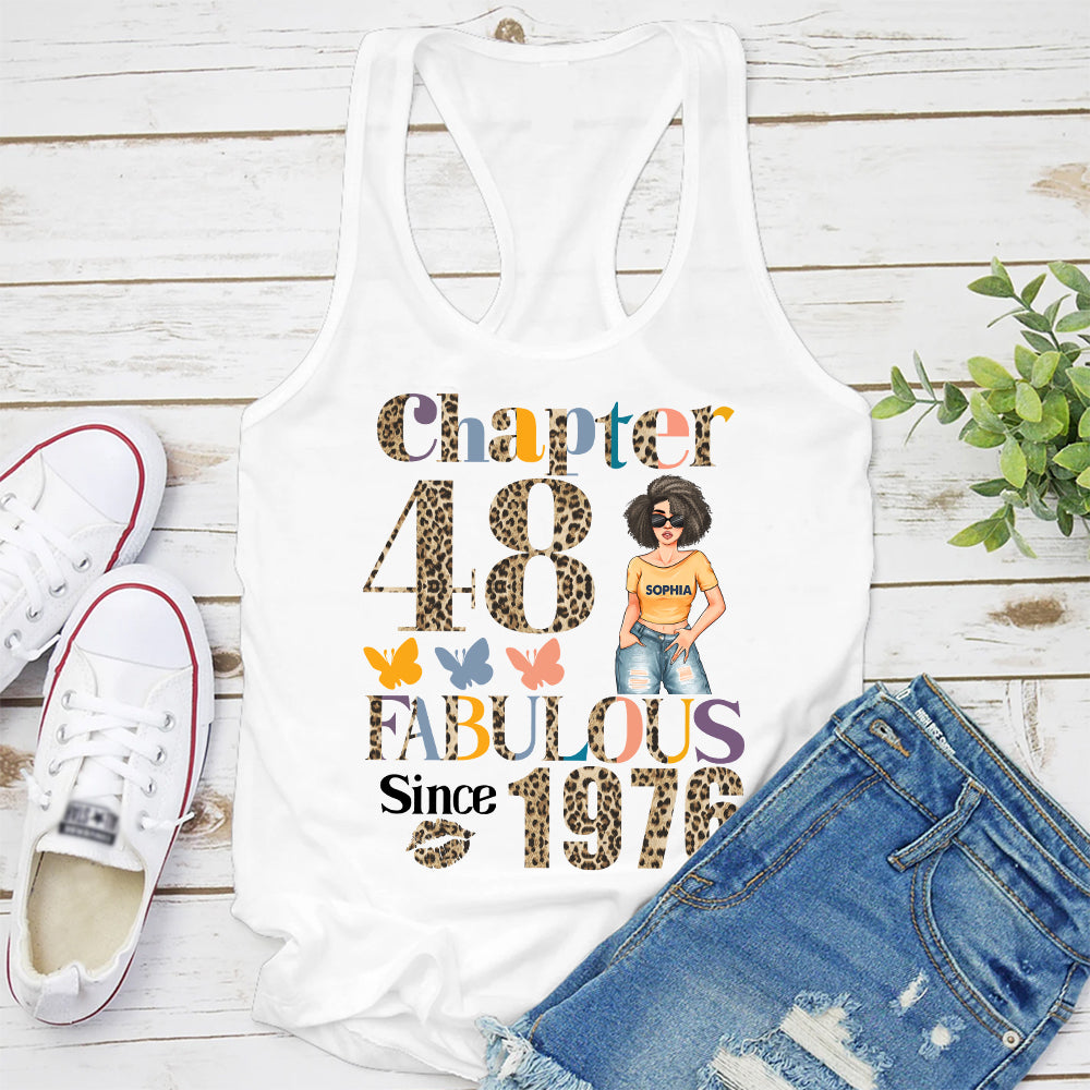 Chapter 48, Fabulous Since 1976 48th Birthday Unique T Shirt For Woman, Custom Birthday Shirt, Her Gifts For 48 Years Old , Turning 48 Birthday Cotton Shirt - YPT-HCT