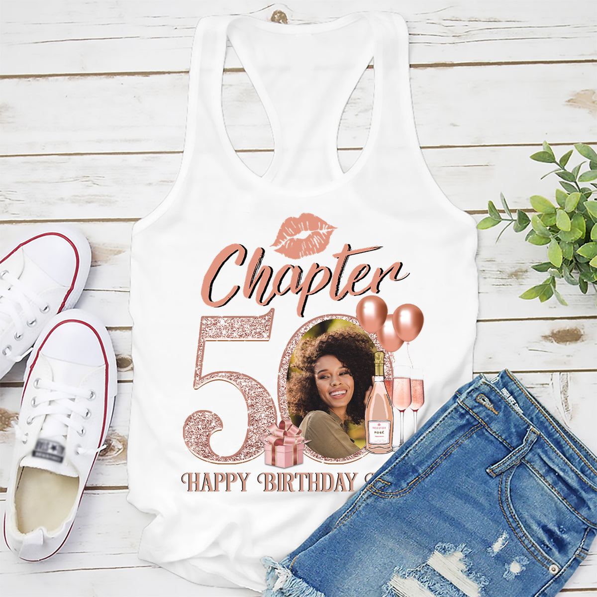 50th Birthday Shirts, Custom Photo Birthday Shirts, Turning 50 Shirt, Gifts For Women Turning 50, 50 And Fabulous Shirt, 50th Birthday Shirts For Her-YPT-ALK