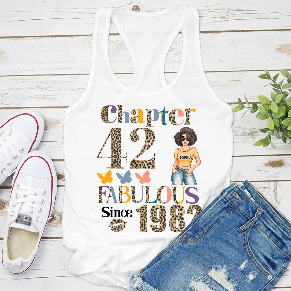 Chapter 42, Fabulous Since 1982 42nd Birthday Unique T Shirt For Woman, Custom Birthday Shirt, Her Gifts For 42 Years Old , Turning 42 Birthday Cotton Shirt - YPT-HCT