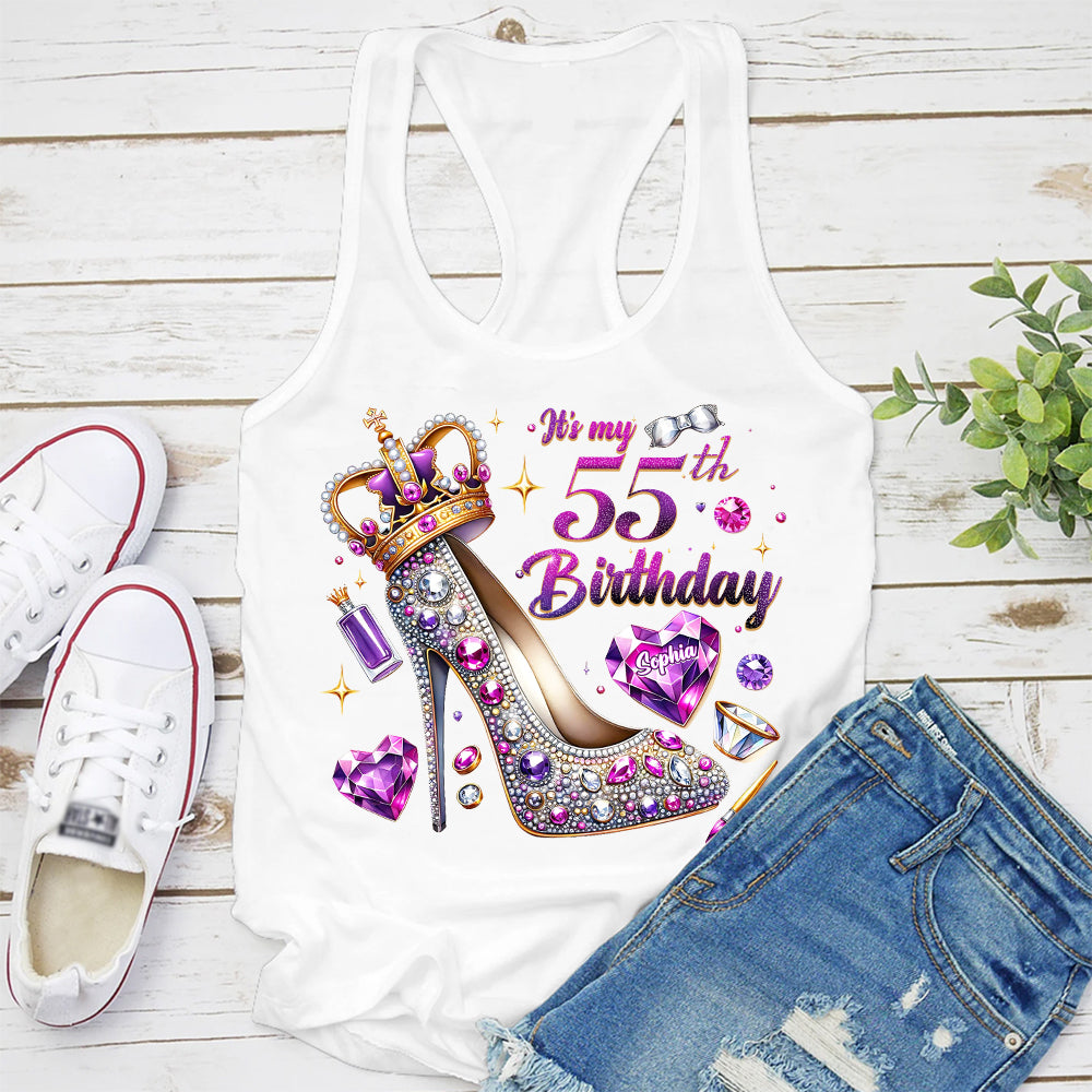 55th Birthday Shirts, Custom Birthday Shirts, Turning 55 Shirt, Gifts For Women Turning 55, 55 And Fabulous Shirt, 55th Birthday Shirts For Her-YPT-ALK