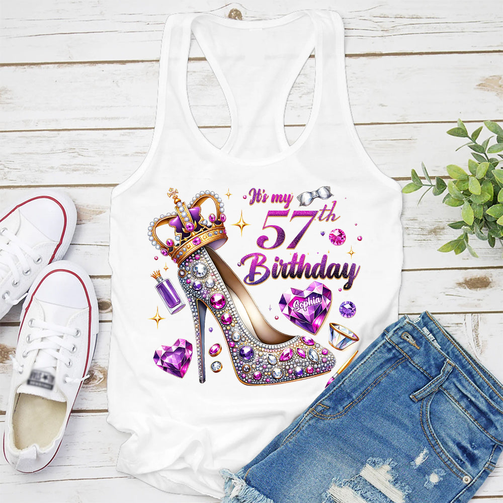 57th Birthday Shirts, Custom Birthday Shirts, Turning 57 Shirt, Gifts For Women Turning 57, 57 And Fabulous Shirt, 57th Birthday Shirts For Her-YPT-ALK