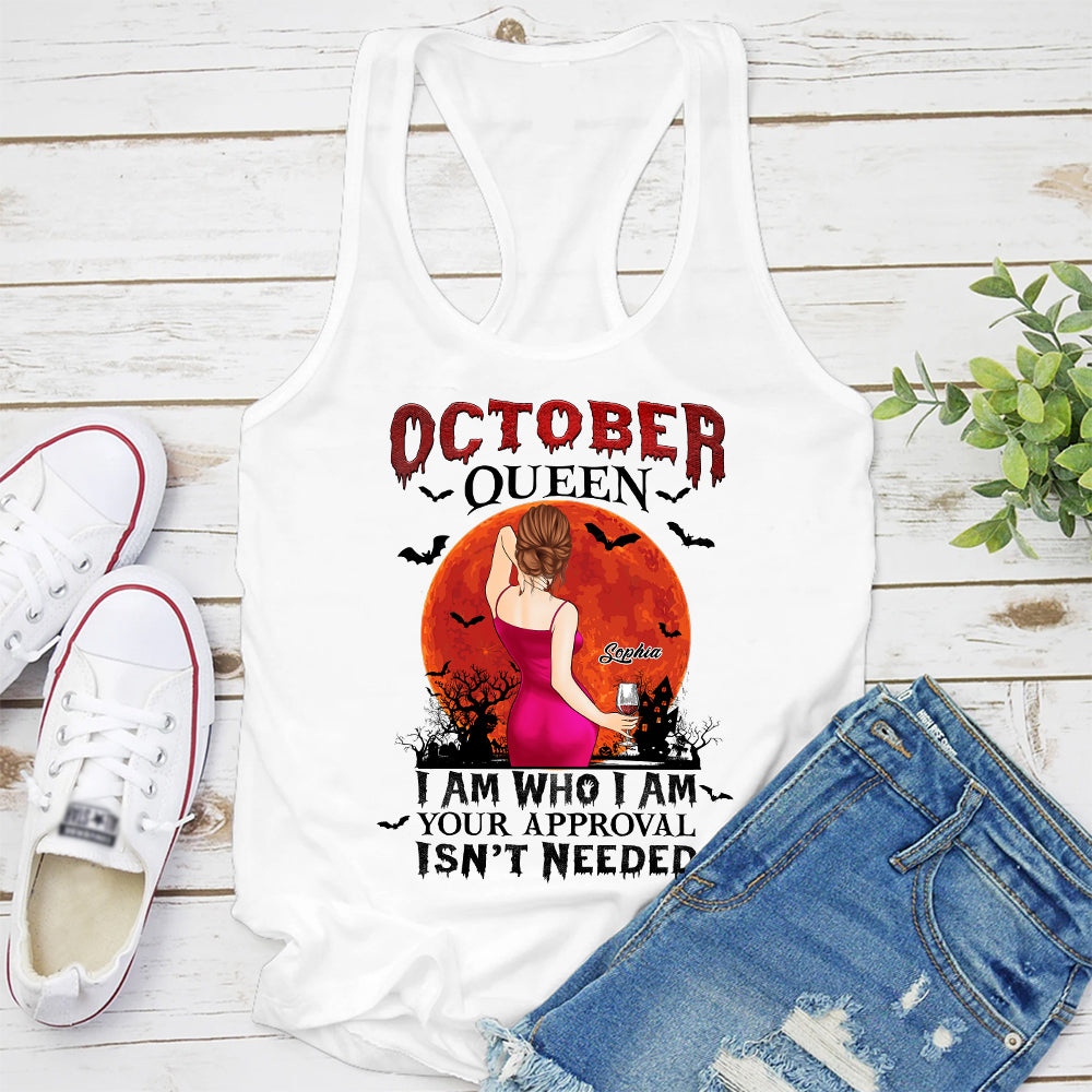 Personalized October Birthday Shirt, Custom Birthday Shirt, Queens are Born In October, October Birthday Shirts For Woman, October Birthday Gifts-YPT-TLQ