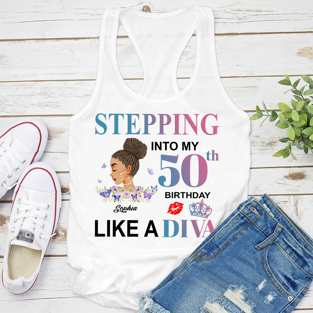 Personalized 50th birthday gifts, 50th Birthday Unique T Shirt For Woman, Custom Birthday Shirt, Her Gifts For 50 Years Old , Turning 50 Birthday Cotton Shirt-YPT-ALK