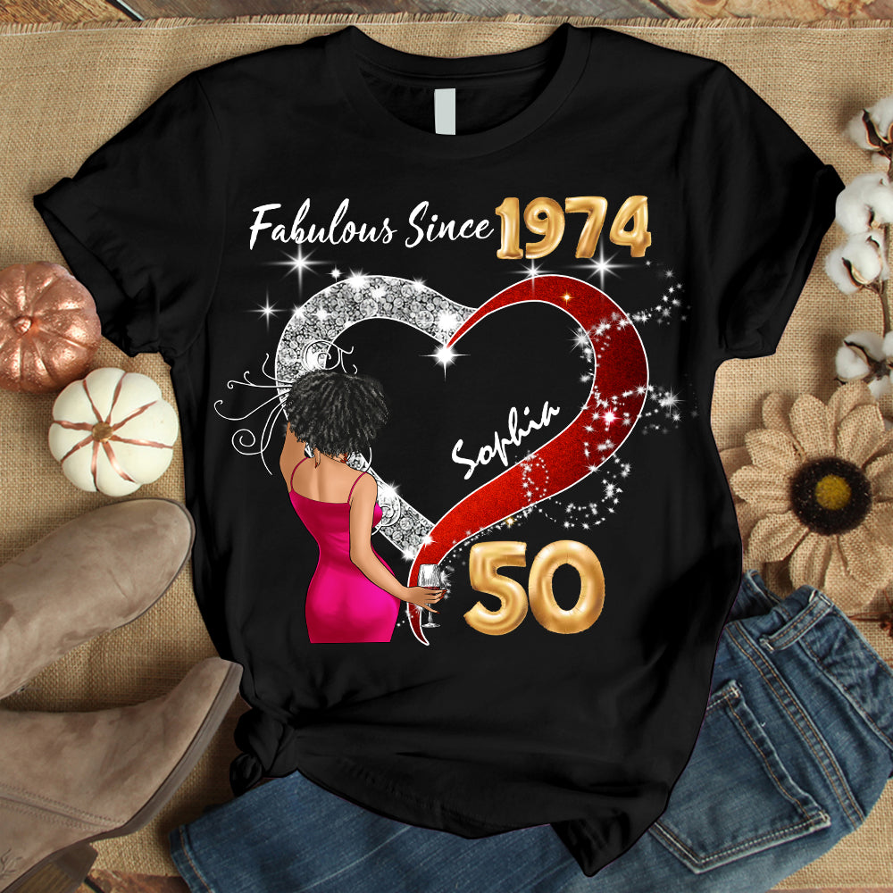 Chapter 50, Fabulous Since 1974 50th Birthday Unique T Shirt For Woman, Her Gifts For 50 Years Old , Turning 50 Birthday Cotton Shirt - HMT