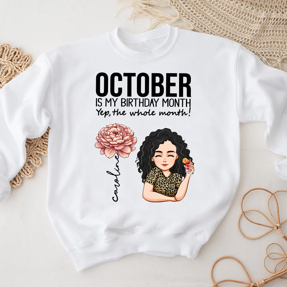 Personalized October Birthday Shirt, Custom Birthday Shirt, Queens are Born In October, October Birthday Shirts For Woman, October Birthday Gifts-YPT-TLQ