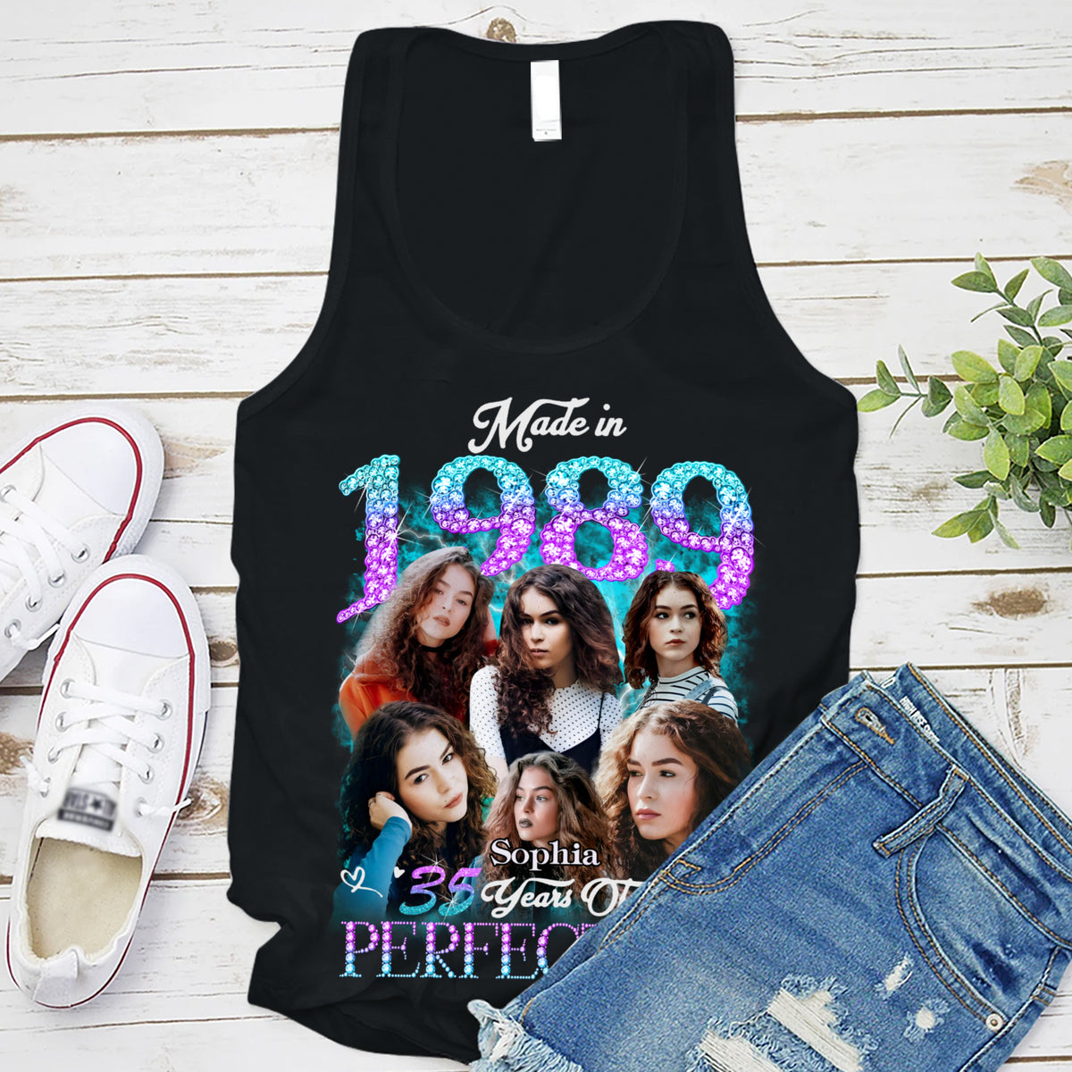 35th Birthday Shirts For Her, Personalised 35th Birthday Gifts, 1989 T Shirt, 35 And Fabulous Shirt, 35th Birthday Shirt Ideas, Gift Ideas 35th Birthday Woman-YPT-TLT