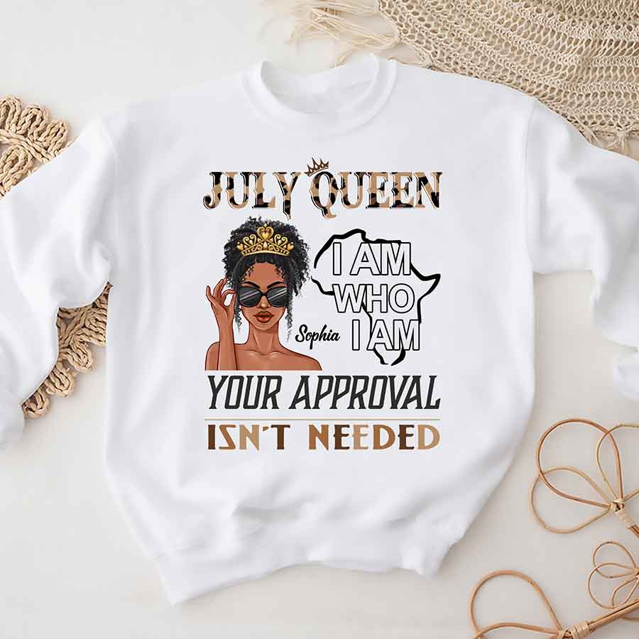 Custom July Birthday Shirt For Woman, Queens Are Born In July Gifts, Melanin Afro Woman Shirt, Black Girl Tee, Afro Queen Gift-YPT-ALK