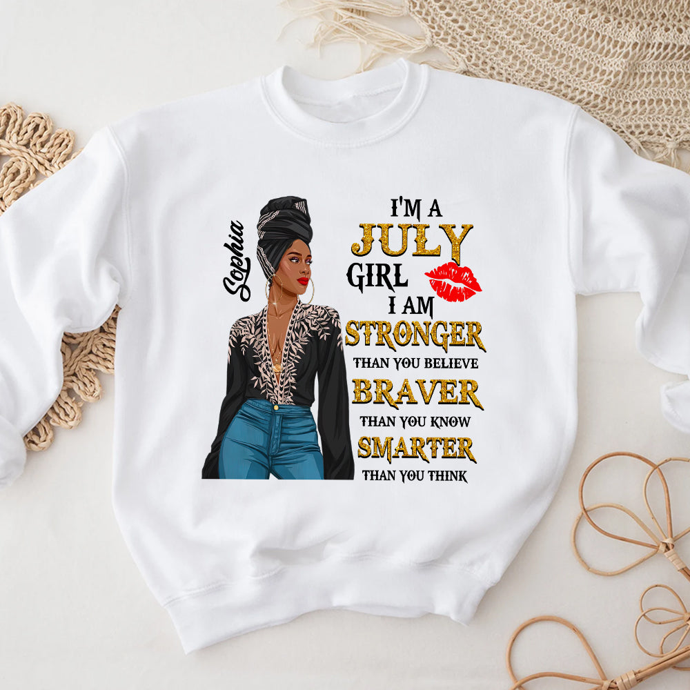 Custom July Birthday Shirt For Woman, Queens Are Born In July Gifts, Melanin Afro Woman Shirt, Black Girl Tee, Afro Queen Gift-YPT-HCT