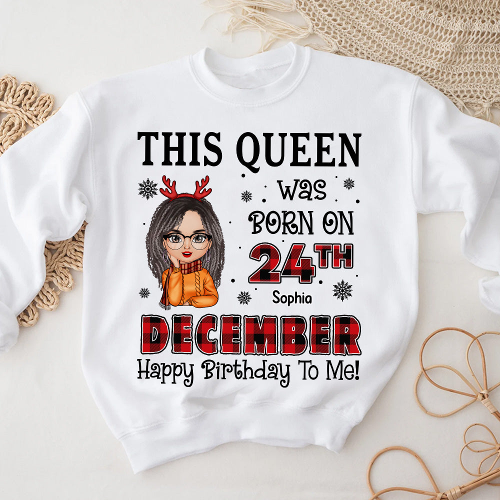 December Birthday Shirt, Custom Birthday Shirt, Queens Born In December, December Birthday Gifts For Afro Woman, December Birthday Gifts