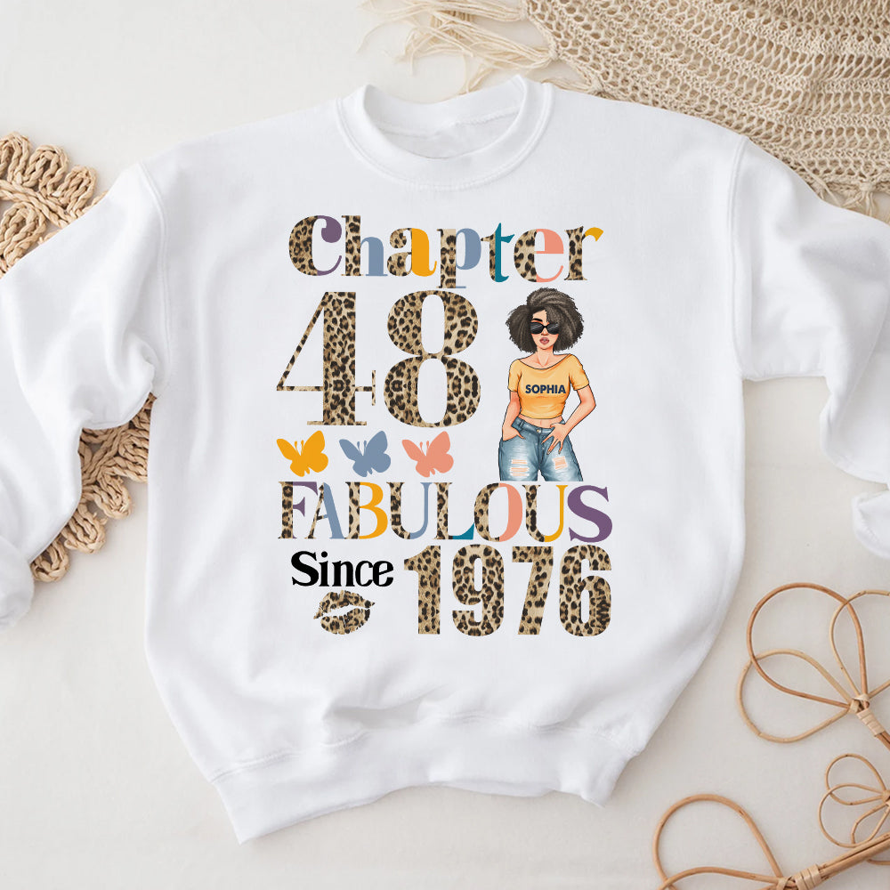 Chapter 48, Fabulous Since 1976 48th Birthday Unique T Shirt For Woman, Custom Birthday Shirt, Her Gifts For 48 Years Old , Turning 48 Birthday Cotton Shirt - YPT-HCT