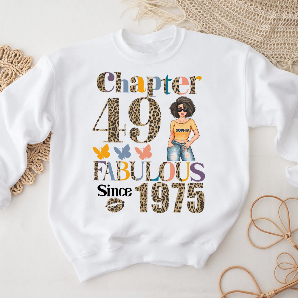 Chapter 49, Fabulous Since 1975 49th Birthday Unique T Shirt For Woman, Custom Birthday Shirt, Her Gifts For 49 Years Old , Turning 49 Birthday Cotton Shirt - YPT-HCT