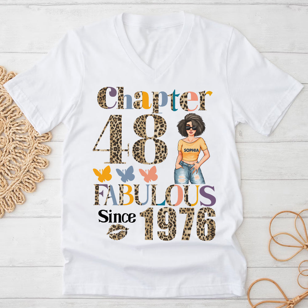Chapter 48, Fabulous Since 1976 48th Birthday Unique T Shirt For Woman, Custom Birthday Shirt, Her Gifts For 48 Years Old , Turning 48 Birthday Cotton Shirt - YPT-HCT