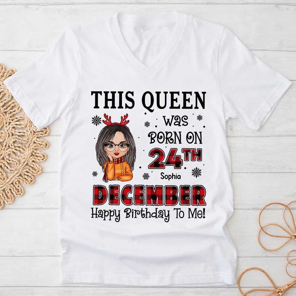 December Birthday Shirt, Custom Birthday Shirt, Queens Born In December, December Birthday Gifts For Afro Woman, December Birthday Gifts