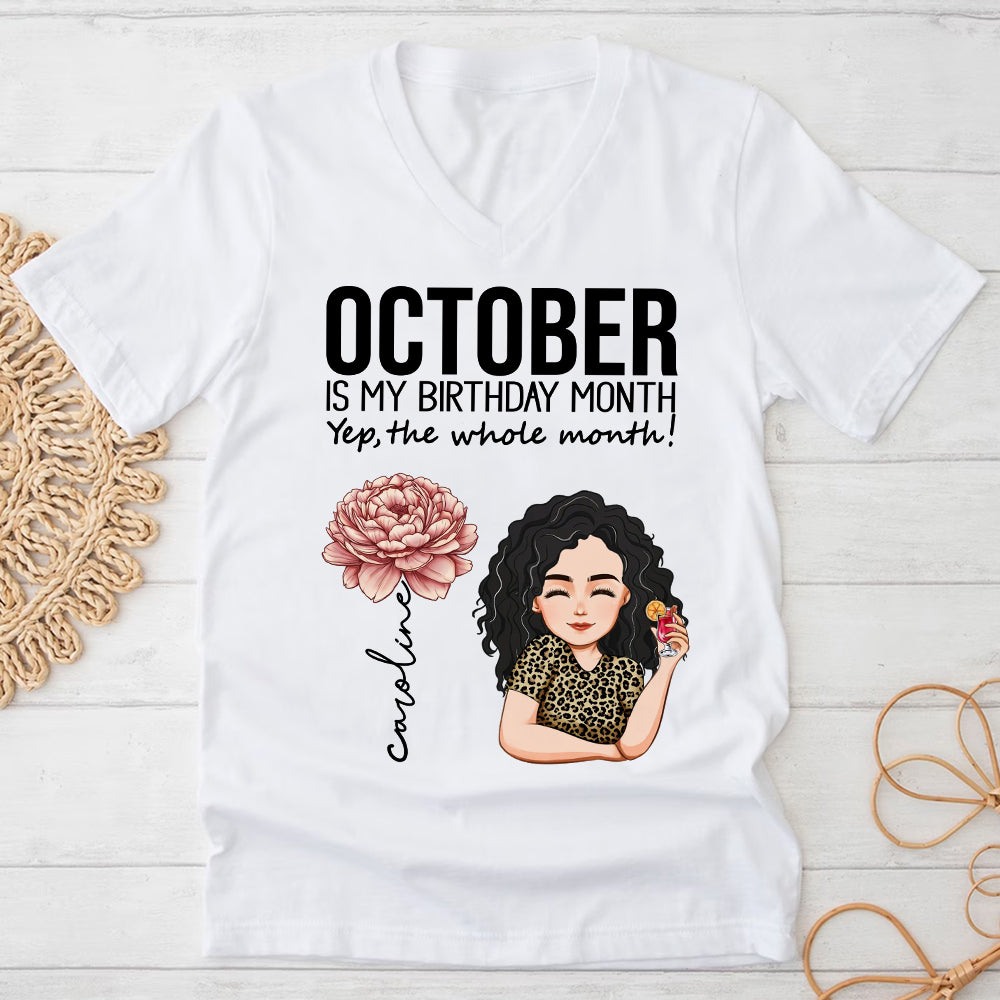 Personalized October Birthday Shirt, Custom Birthday Shirt, Queens are Born In October, October Birthday Shirts For Woman, October Birthday Gifts-YPT-TLQ