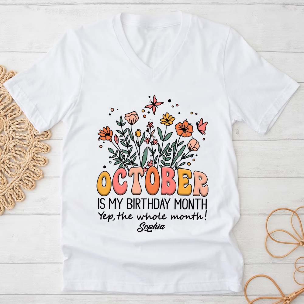 October Birthday Shirt, Custom Birthday Shirt, Queens Are Born In October Birthday Shirts For Woman