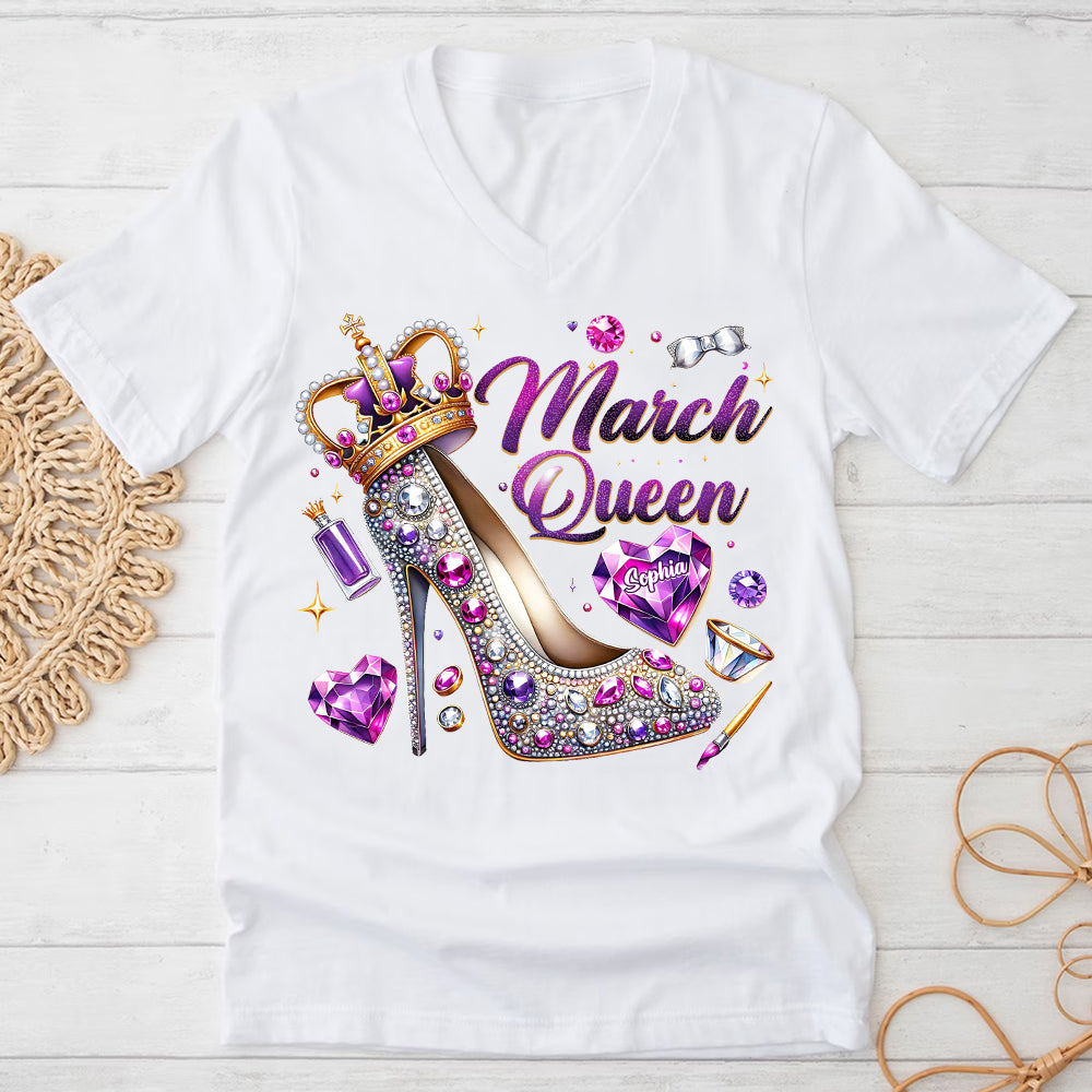 March Birthday Shirt, Custom Birthday Shirt, Queens was Born In March, March Birthday Shirts For Woman, March Birthday Gifts-YPT-ALK