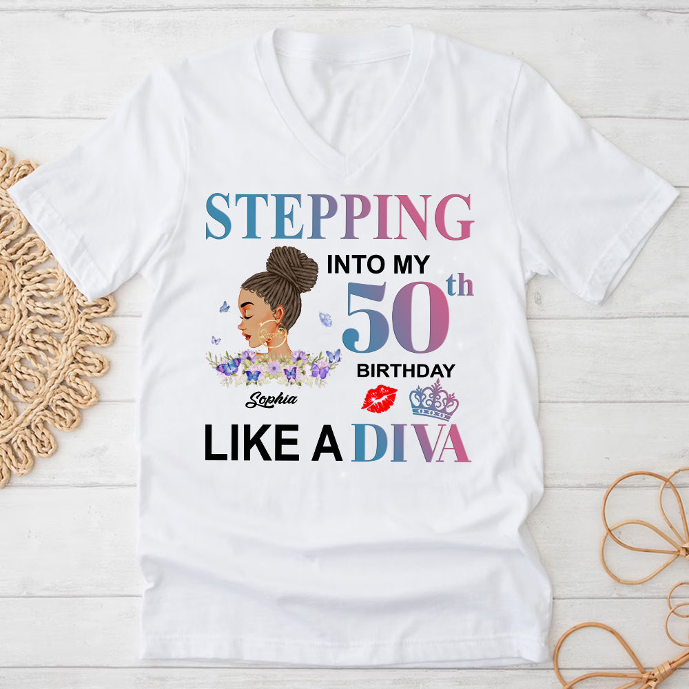 Personalized 50th birthday gifts, 50th Birthday Unique T Shirt For Woman, Custom Birthday Shirt, Her Gifts For 50 Years Old , Turning 50 Birthday Cotton Shirt-YPT-ALK