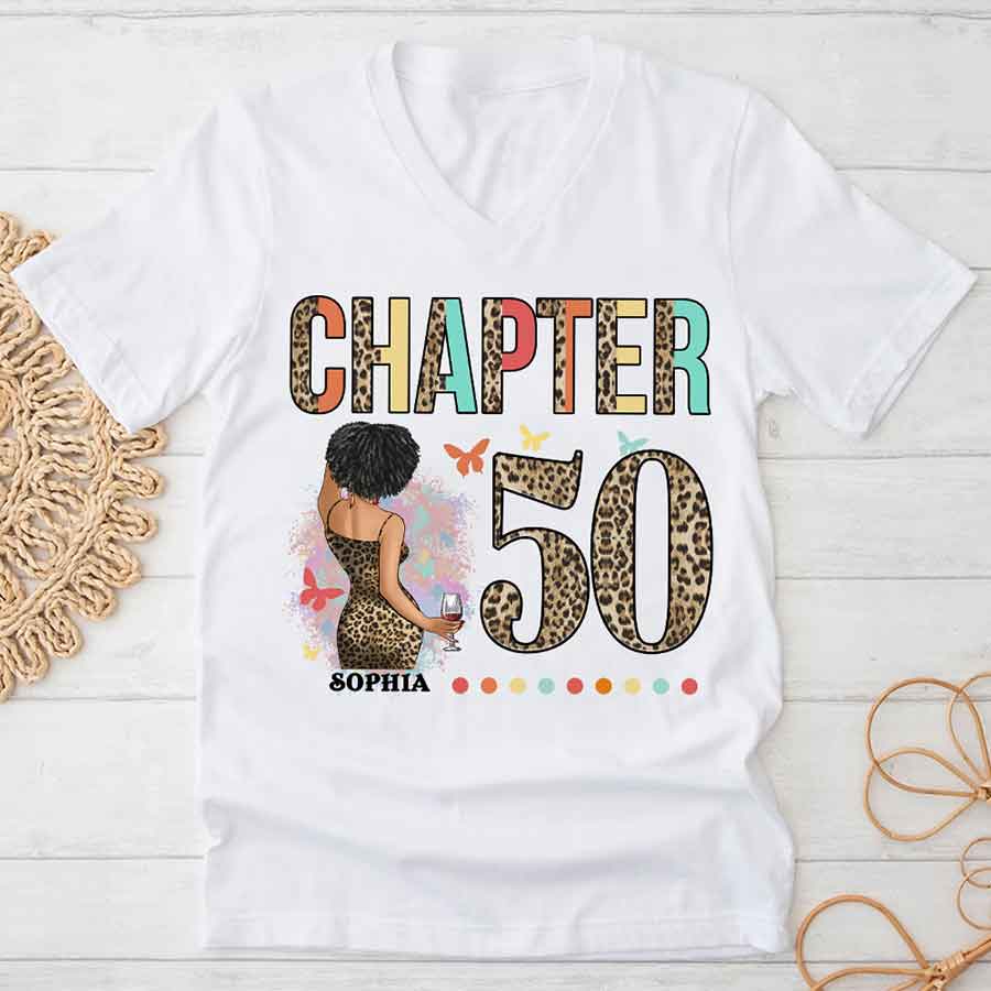 Chapter 50, 50th Birthday Unique T Shirt For Woman, Custom Birthday Shirt, Her Gifts For 50 Years Old , Turning 50 Birthday Cotton Shirt - YPT-HCT