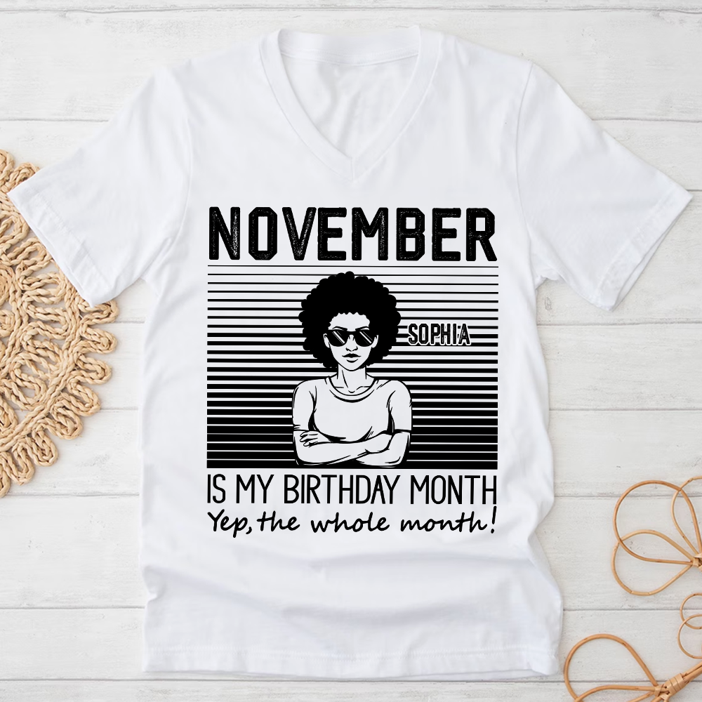 November Birthday Shirt, Custom Birthday Shirt, Queen Was Born In November, November Birthday Shirts For Woman, November Birthday Gifts