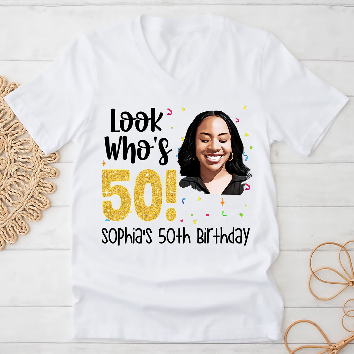 50th Birthday Shirts, Custom Birthday Shirts, Turning 50 Shirt, Gifts For Women Turning 50, 50 And Fabulous Shirt, 50th Birthday Shirts For Her-YPT-ALK