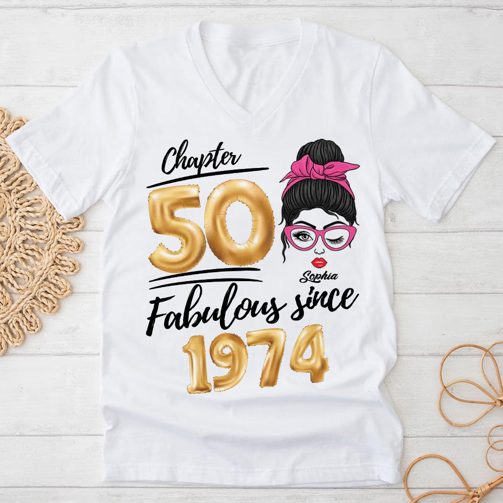 50th Birthday Shirts, Custom Birthday Shirts, Turning 50 Shirt, Gifts For Women Turning 50, 50 And Fabulous Shirt, 1974 Shirt - HCT