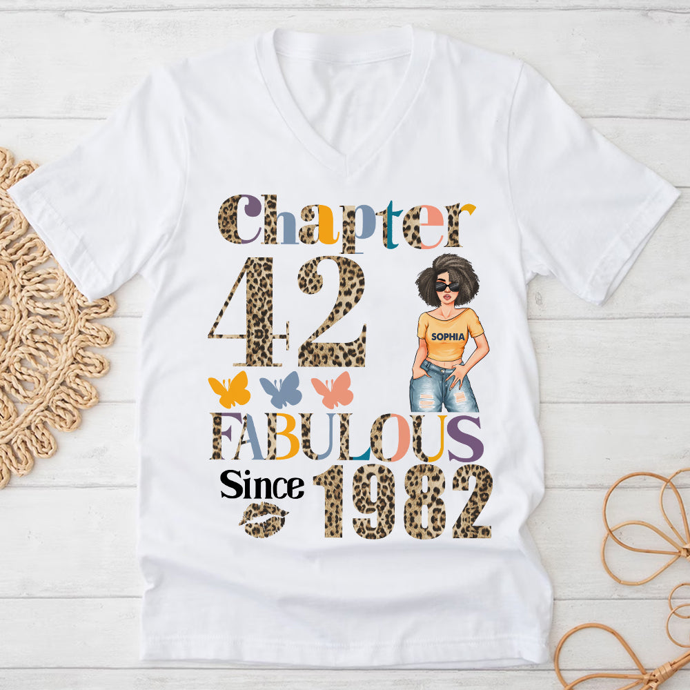 Chapter 42, Fabulous Since 1982 42nd Birthday Unique T Shirt For Woman, Custom Birthday Shirt, Her Gifts For 42 Years Old , Turning 42 Birthday Cotton Shirt - YPT-HCT