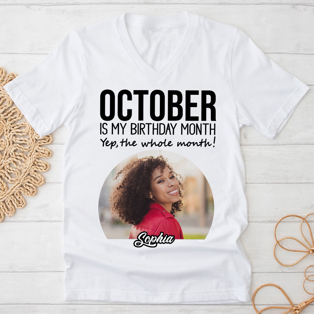 Custom Photo 50&#39;s Birthday Shirt, 50th Birthday Unique T Shirt For Woman, Custom Birthday Shirt, Her Gifts For 50 Years Old, Custom Picture Tee, Personalized Birthday Shirt-YPT-TLQ