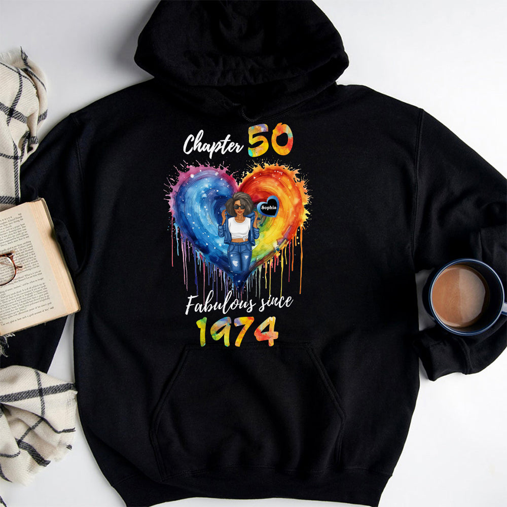 Chapter 50, Fabulous Since 1974 50th Birthday Unique T Shirt For Woman, Her Gifts For 50 Years Old , Turning 50 Birthday Cotton Shirt - ALK