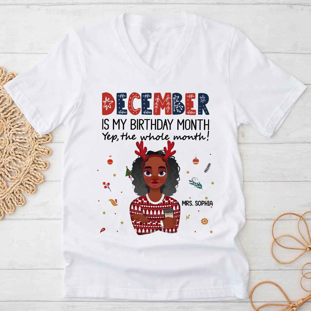 December Birthday Shirt, Custom Birthday Shirt, Queen Was Born In December Birthday Shirts For Woman