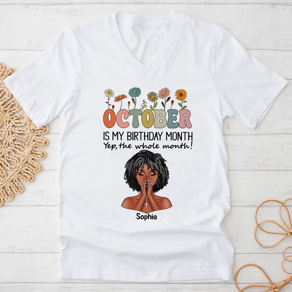 October Birthday Shirt, Custom Birthday Shirt, Queens Are Born In October Birthday Shirts For Woman