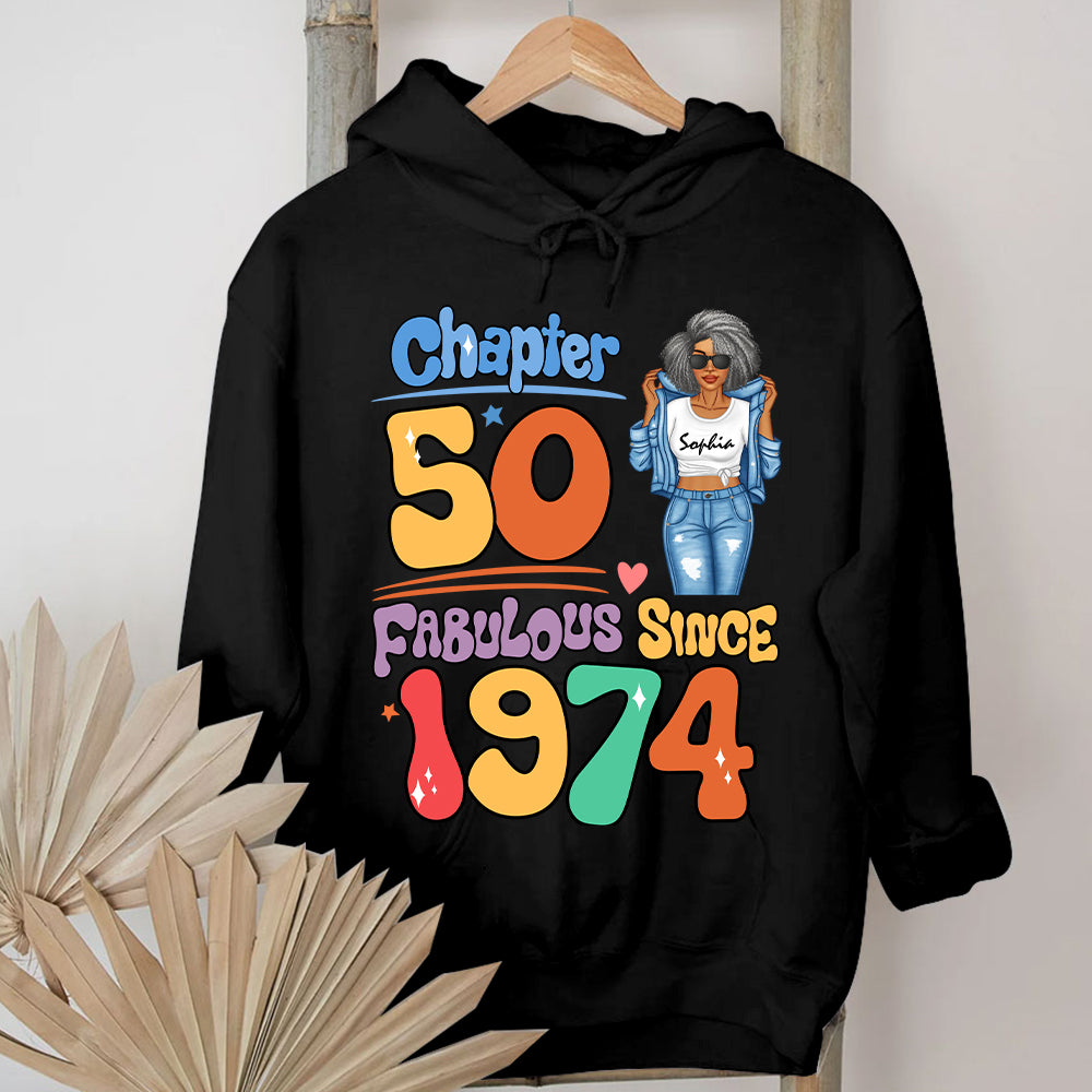 Custom Birthday Shirt, Her Gifts For 50 Years Old , Turning 50 Birthday Cotton Shirt, Fabulous Since 1974 - HMT