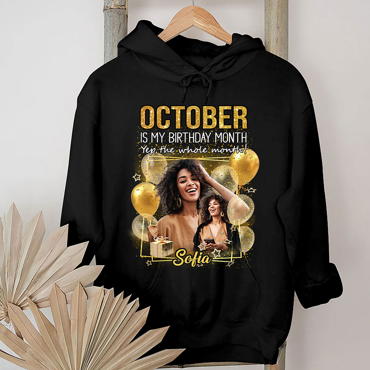 Custom Face Photo October Birthday Shirt, Custom Birthday Shirt, Queens are Born In October, October Birthday Shirts For Woman, October Birthday Gifts-YPT-HMT